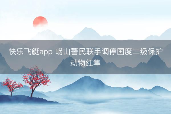 快乐飞艇app 崂山警民联手调停国度二级保护动物红隼