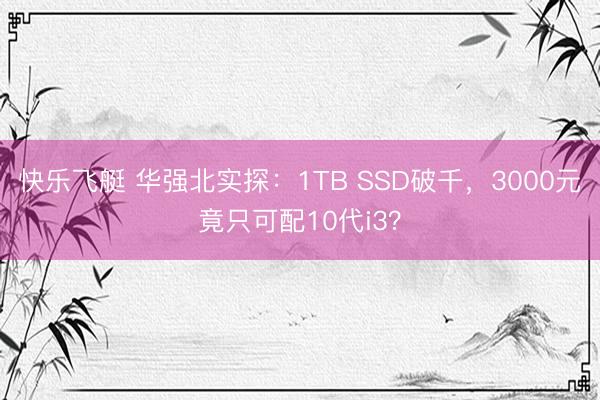 快乐飞艇 华强北实探：1TB SSD破千，3000元竟只可配10代i3？