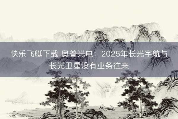 快乐飞艇下载 奥普光电：2025年长光宇航与长光卫星没有业务往来